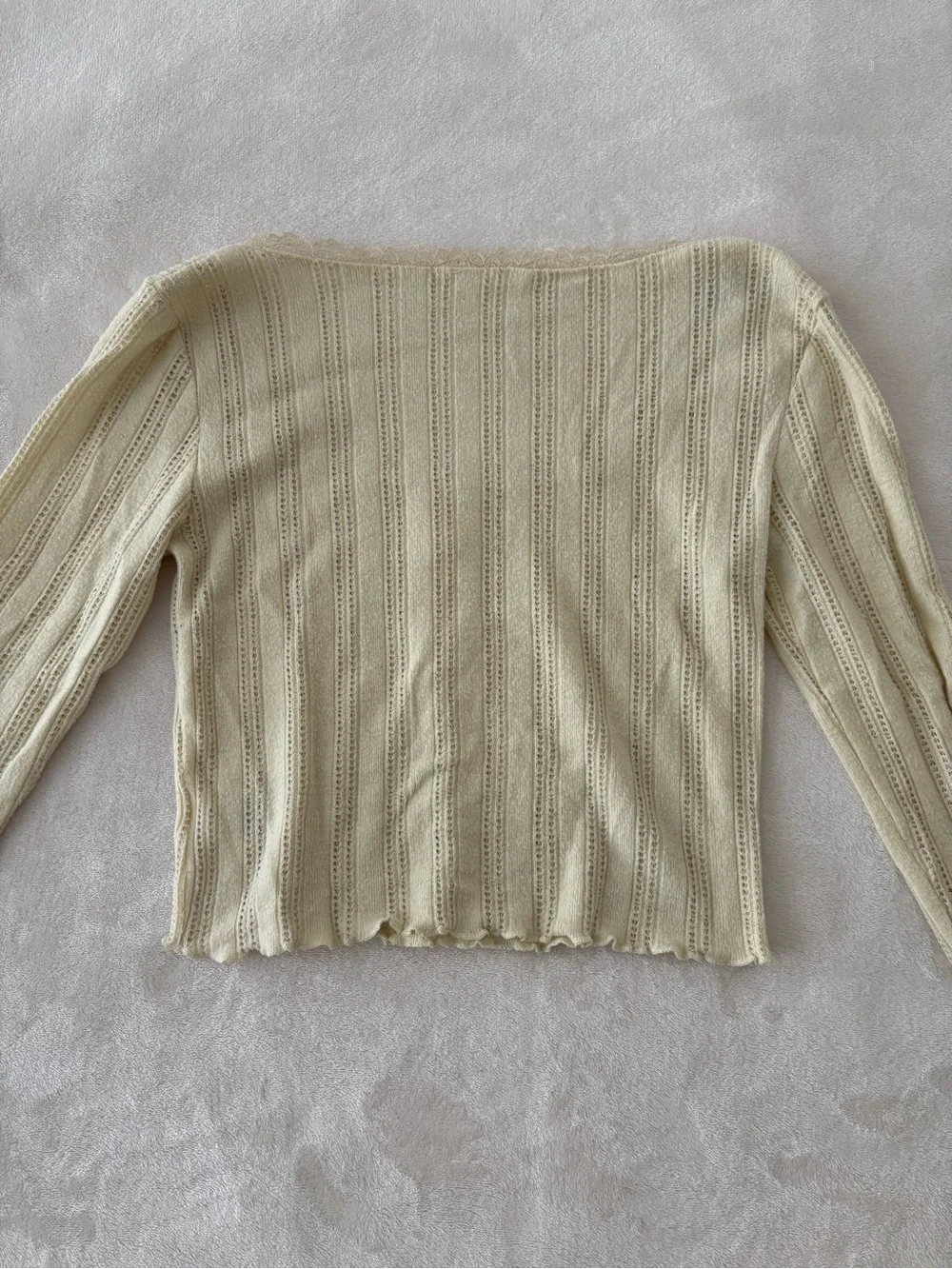 Yellow Pointelle Pajama Shorts and Long Sleeve Set